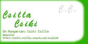 csilla csiki business card